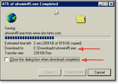 Download progress dialog box