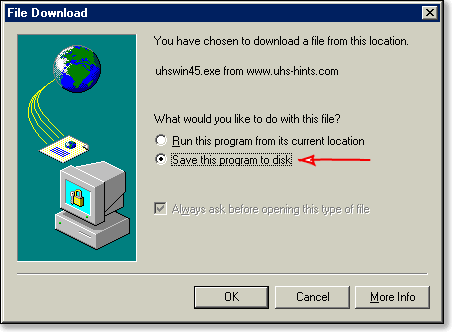 File download dialog box